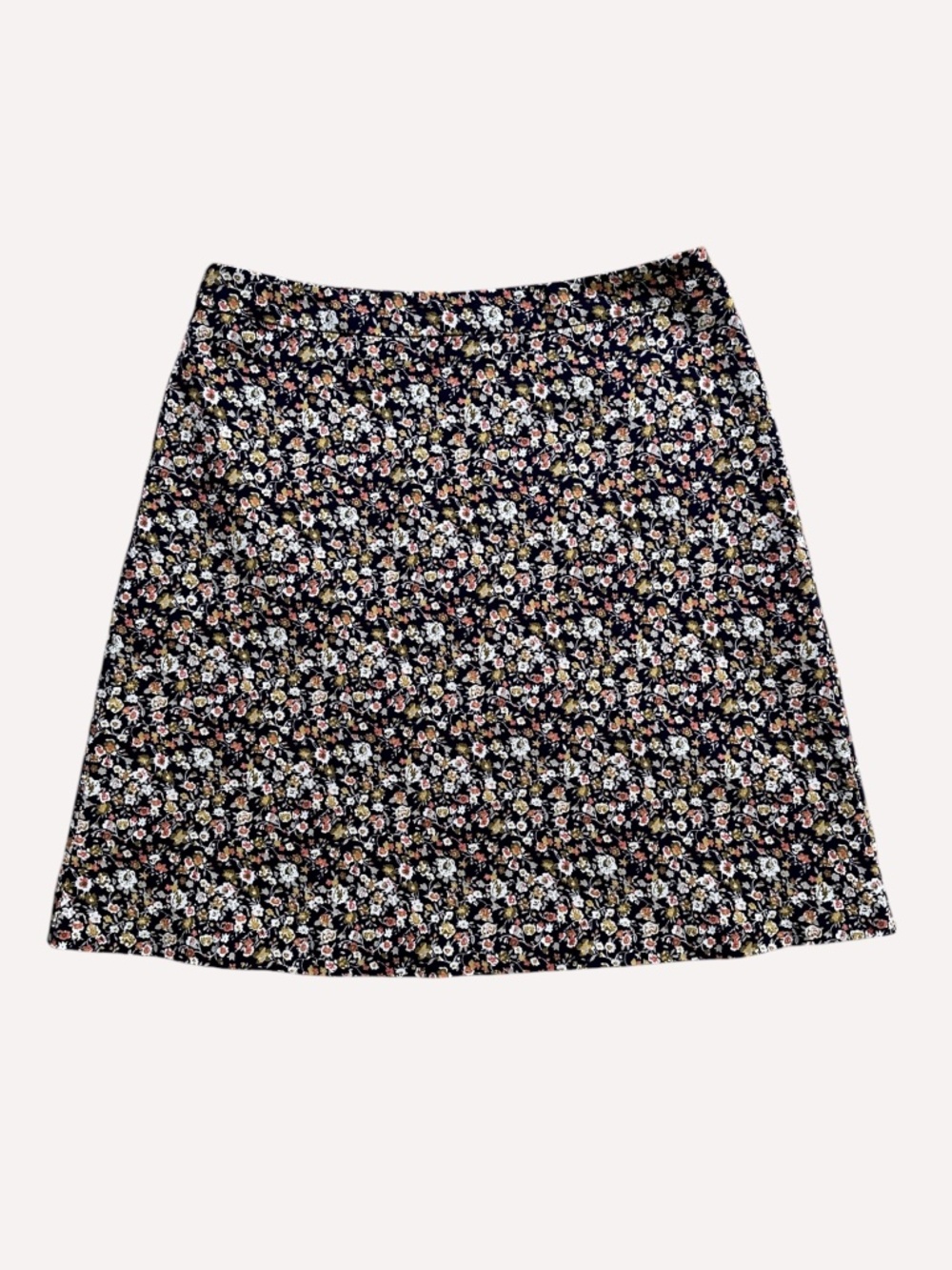 Margaret M Navy Floral Ditsy Print Pull-On A-Line Skirt - Size Small